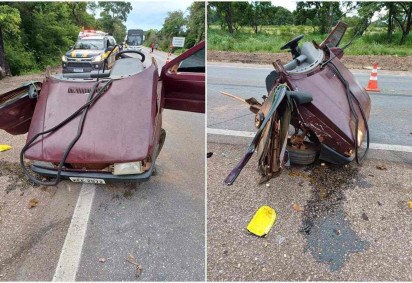Duas crianças morrem e pai fica em estado grave em acidente na BR153